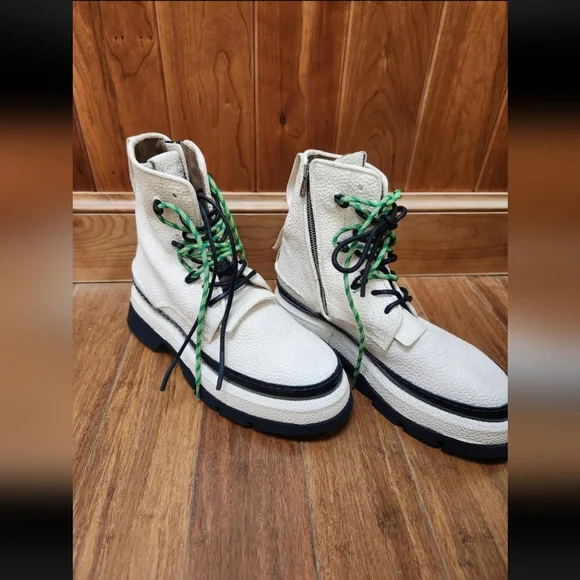 A.S.98 Vonne Combat Platform Lace Up Boots in Milk Sz EU42/US 9.5 NWOT - Picture 6 of 11